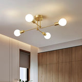 Contemporary Gold Iron Multi-Light Ceiling Lamp for Living Room