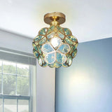 Tyalez Design Flowers Style Glass Hallway Ceiling Lighting