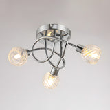 Tyalez Nordic Simple Crystal Glass 3-Lights Bedroom Ceiling Light
