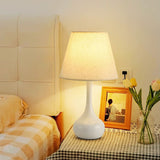 Tyalez Modern Simple Fabric White Mini Table Lamp
