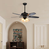 Tyalez Contemporary Coffee Glass Ceiling Fans With Lights