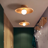 Tyalez Nordic Wood Minimalist Round Hallway Ceiling Light