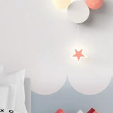 Creative Cartoon Wrought Iron Acrylic Spherical LED Children's Bedroom Wall Lamp