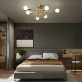 Contemporary Gold Iron Multi-Light Ceiling Lamp for Living Room