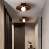 Tyalez Nordic Wood Minimalist Round Hallway Ceiling Light