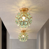 Tyalez Design Flowers Style Glass Hallway Ceiling Lighting
