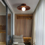Tyalez Nordic Wood Minimalist Round Hallway Ceiling Light