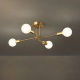 Contemporary Gold Iron Multi-Light Ceiling Lamp for Living Room