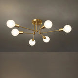 Contemporary Gold Iron Multi-Light Ceiling Lamp for Living Room