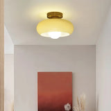 Retro Round Glass Ceiling Light – Elegant Semi-Flush Fixture