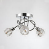 Tyalez Nordic Simple Crystal Glass 3-Lights Bedroom Ceiling Light