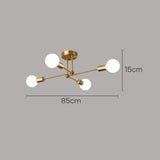 Contemporary Gold Iron Multi-Light Ceiling Lamp for Living Room