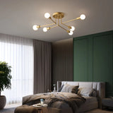 Contemporary Gold Iron Multi-Light Ceiling Lamp for Living Room