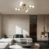 Contemporary Gold Iron Multi-Light Ceiling Lamp for Living Room