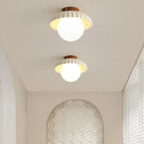 Cream Bud Glass Flush Ceiling Light