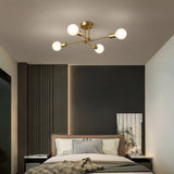 Contemporary Gold Iron Multi-Light Ceiling Lamp for Living Room