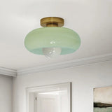 Retro Round Glass Ceiling Light – Elegant Semi-Flush Fixture