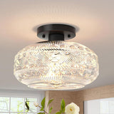 Tyalez Retro Crystal Semi Flush Mount Bedroom Ceiling Light