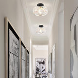 Tyalez Retro Crystal Semi Flush Mount Bedroom Ceiling Light