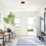 Tyalez Retro Crystal Semi Flush Mount Bedroom Ceiling Light