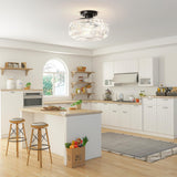 Tyalez Retro Crystal Semi Flush Mount Bedroom Ceiling Light