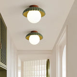 Cream Bud Glass Flush Ceiling Light