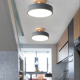 Tyalez Round Semi Flush Wooden Ceiling Light