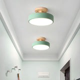 Tyalez Round Semi Flush Wooden Ceiling Light