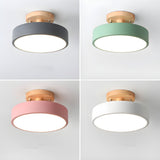 Tyalez Round Semi Flush Wooden Ceiling Light