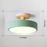 Tyalez Round Semi Flush Wooden Ceiling Light