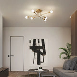 Contemporary Gold Iron Multi-Light Ceiling Lamp for Living Room