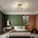 Contemporary Gold Iron Multi-Light Ceiling Lamp for Living Room