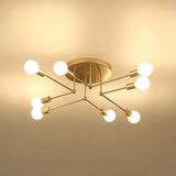 Contemporary Gold Iron Multi-Light Ceiling Lamp for Living Room