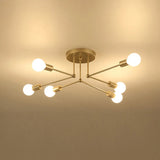Contemporary Gold Iron Multi-Light Ceiling Lamp for Living Room