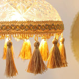 Elegant Tassel Dome Glass Pendant Light – Vintage-Inspired Ceiling Lamp