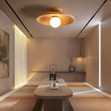 Tyalez Nordic Wood Minimalist Round Hallway Ceiling Light