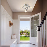 Tyalez Nordic Simple Crystal Glass 3-Lights Bedroom Ceiling Light