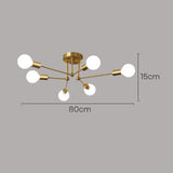 Contemporary Gold Iron Multi-Light Ceiling Lamp for Living Room