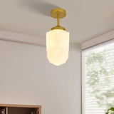 Classic White Glass Vintage Flush Mount Ceiling Lamp
