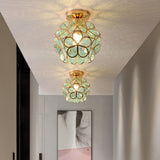 Tyalez Design Flowers Style Glass Hallway Ceiling Lighting