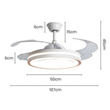 Tyalez White Metal Remote Control Ceiling Fan With Light