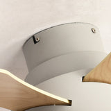 Tyalez Scandinavian Wood Flush Ceiling Fan With LED Lighting