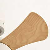 Tyalez Scandinavian Wood Flush Ceiling Fan With LED Lighting