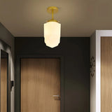 Classic White Glass Vintage Flush Mount Ceiling Lamp