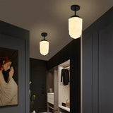 Classic White Glass Vintage Flush Mount Ceiling Lamp
