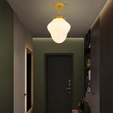 Classic White Glass Vintage Flush Mount Ceiling Lamp