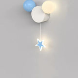 Creative Cartoon Wrought Iron Acrylic Spherical LED Children's Bedroom Wall Lamp