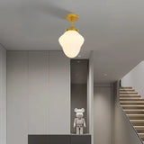 Classic White Glass Vintage Flush Mount Ceiling Lamp