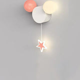 Creative Cartoon Wrought Iron Acrylic Spherical LED Children's Bedroom Wall Lamp