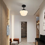 Classic White Glass Vintage Flush Mount Ceiling Lamp